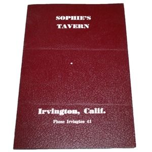 Vintage Menu California Sophie's Tavern 1950's German Restaurant Ephemera